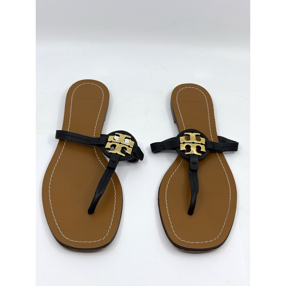 Tory Burch Mini Miller Leather Thong flat sandals Size 8 - Picture 3 of 5